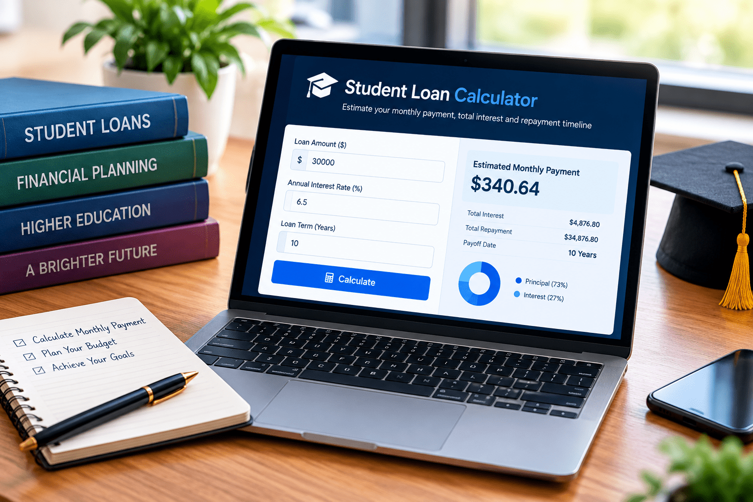 student loan monthly payment calculator