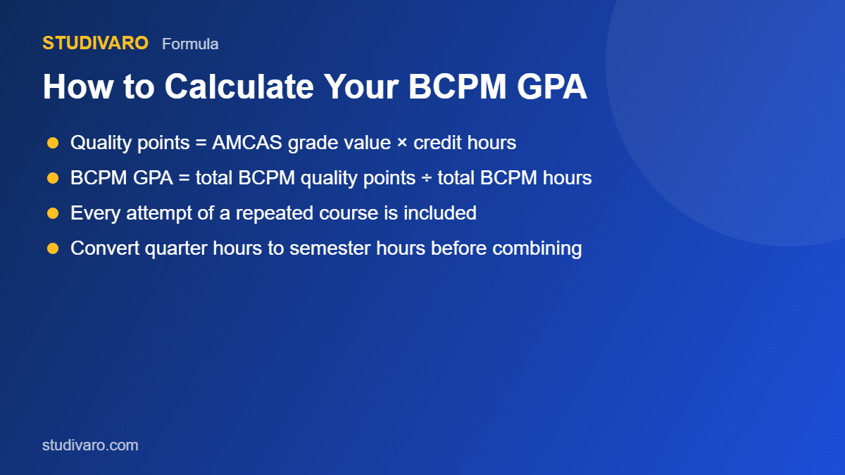 how to calculate amcas bcpm gpa