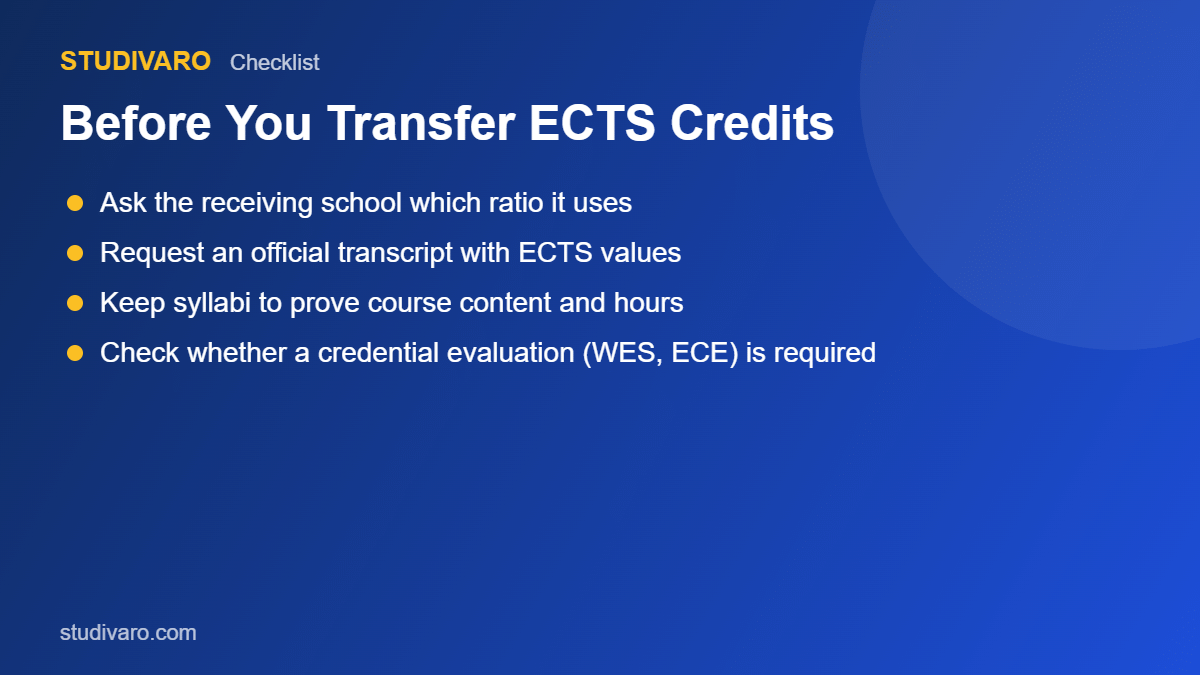checklist for converting ects to us semester credits