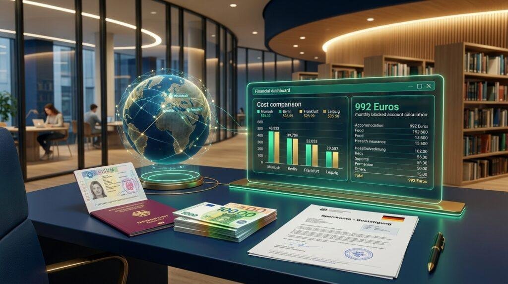 german sperrkonto monthly cost by city