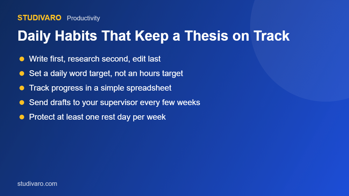 habits for sticking to a thesis writing schedule